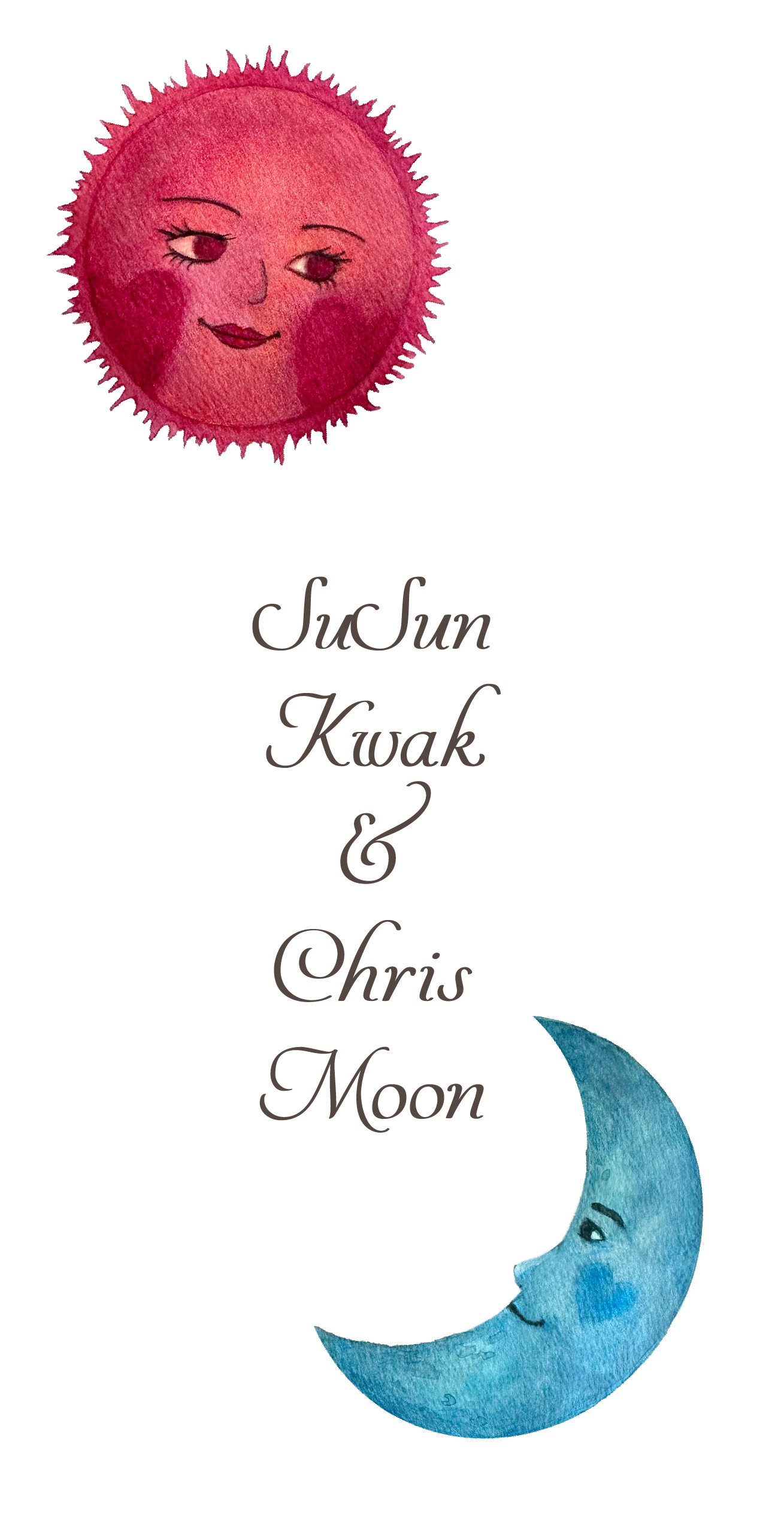 SuSun Kwak & Chris Moon, with a sun and moon